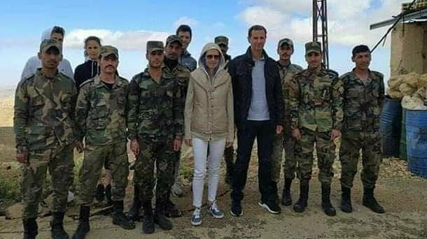 Башар и Асма Асады на линии фронта. Фото: telegram-канал Рыбарь.