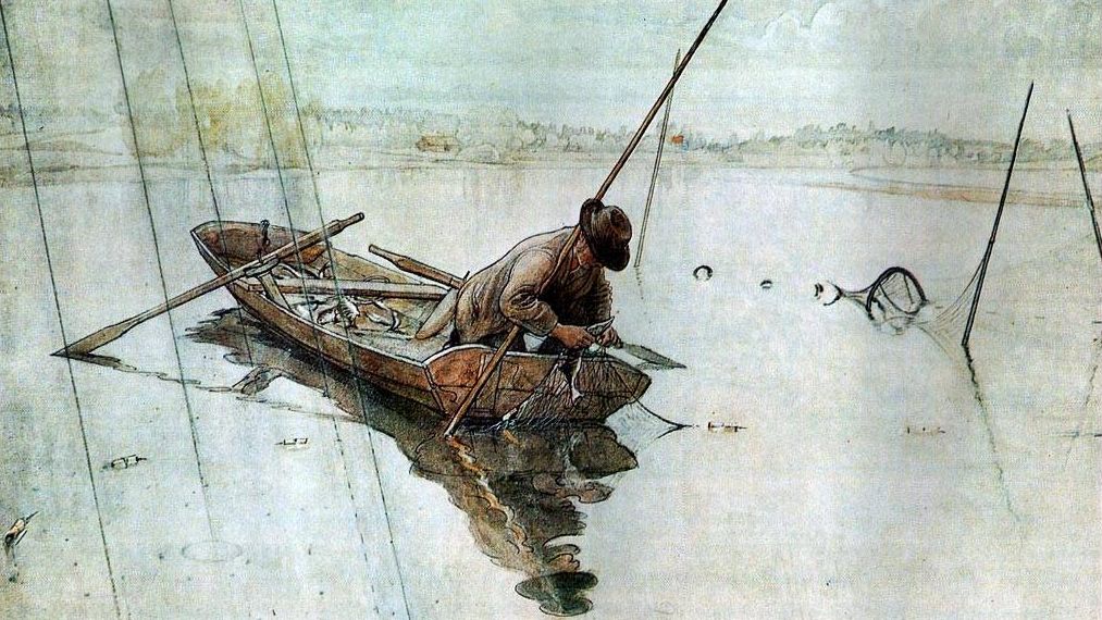 Карл Ларссон. Рыбалка. 1905