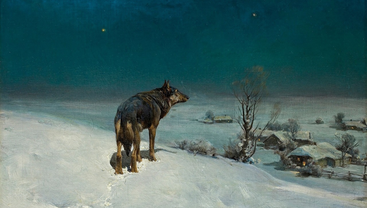 Альфред Веруш-Ковальский. Волк (фрагмент). Около 1900