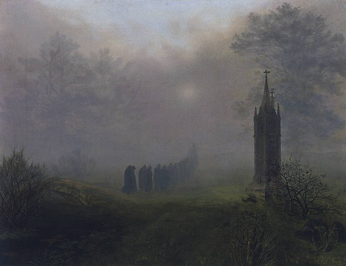 Эрнст Фердинанд Эме. Процессия в тумане. 1828