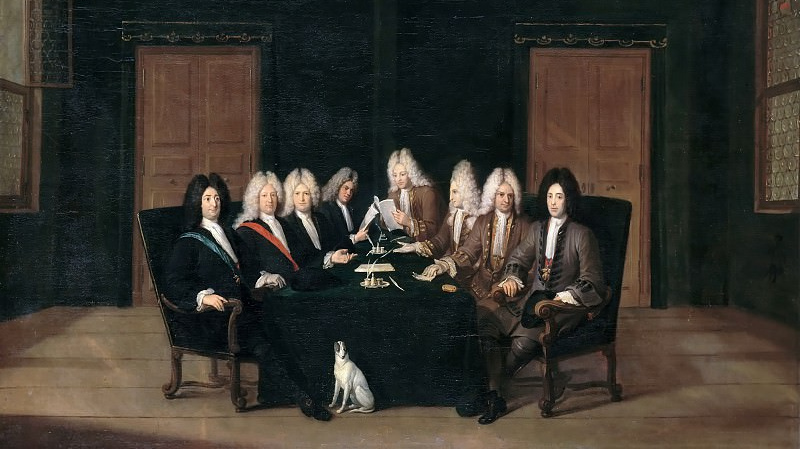 Иоганн Рудольф Хубер. Полномочные представители на Баденском конгрессе в 1714 году (фрагмент). 1715