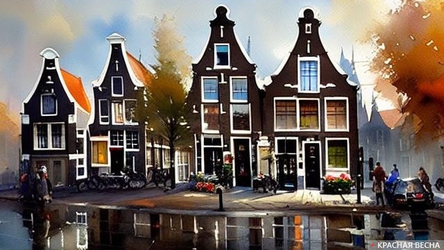 Эскиз голландских домиков