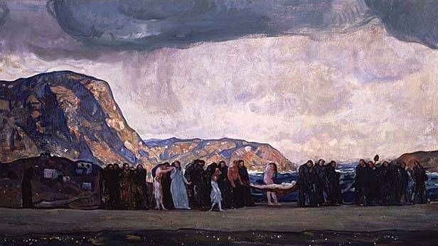 Рокуэлл Кент. Похороны молодого человека (фрагмент). 1911