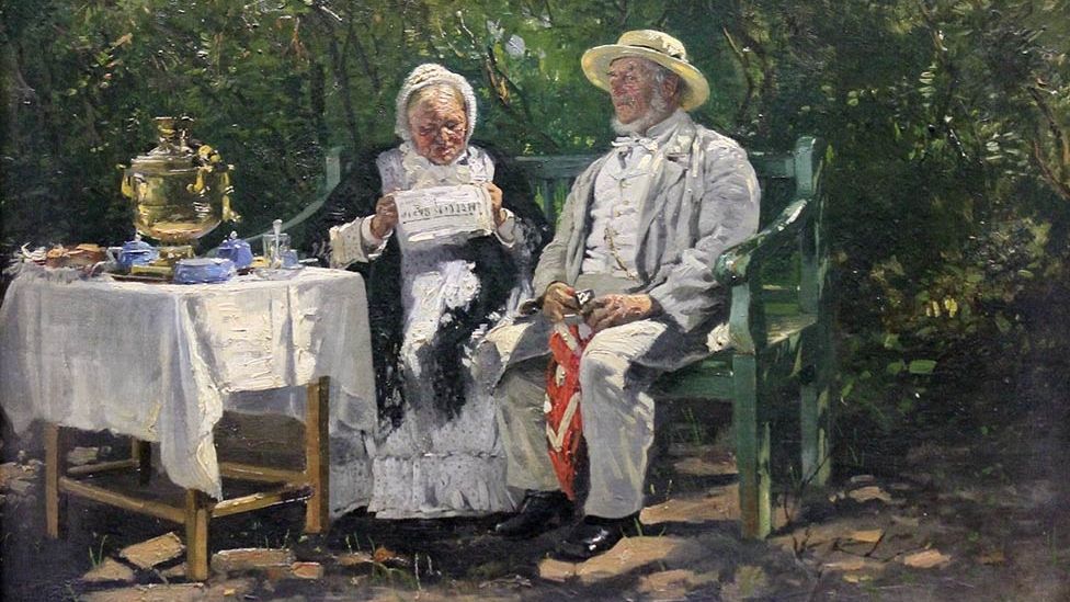 Владимир Маковский. Старички (Чаепитие). 1881