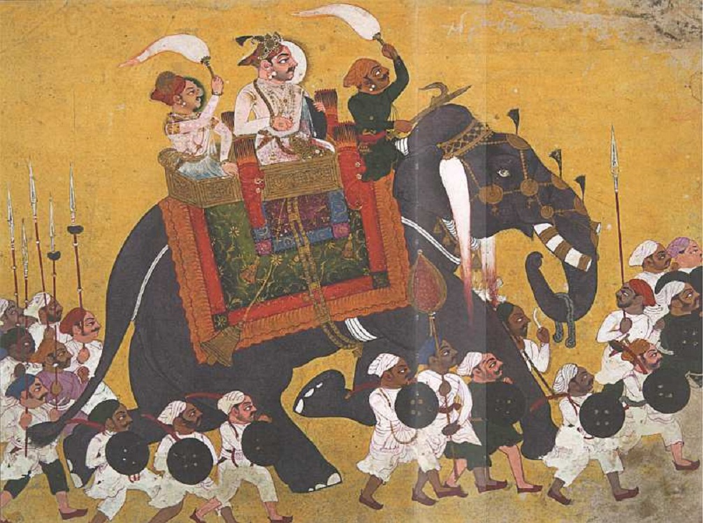 Миниатюры Индии. Рао Дурджан Сал во время военного выезда. Провинция Кота. Раджастан 1735–1750