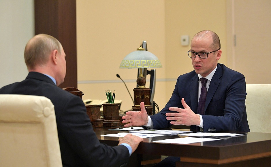 Александр Бречалов на встрече с Владимиром Путиным