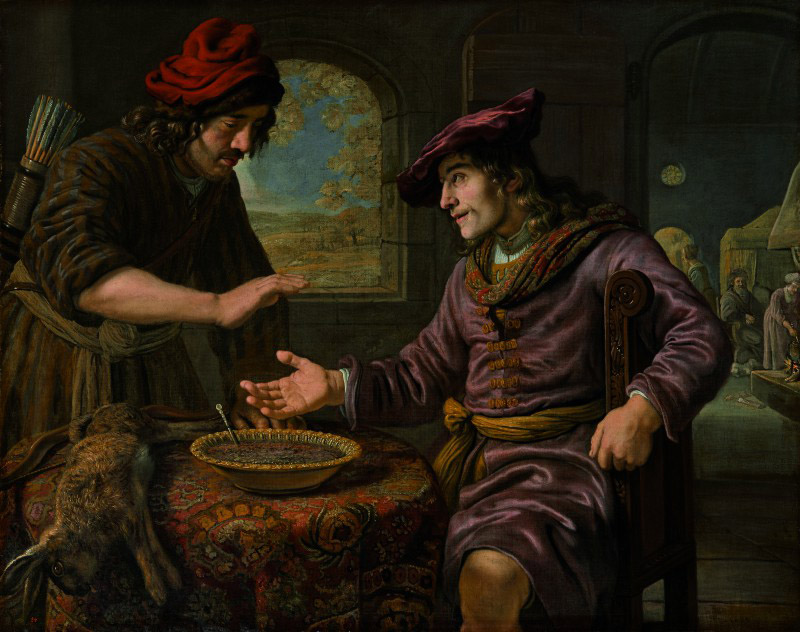 Ян Викторс. Исав продает первородство за чечевичную похлебку. 1653 год