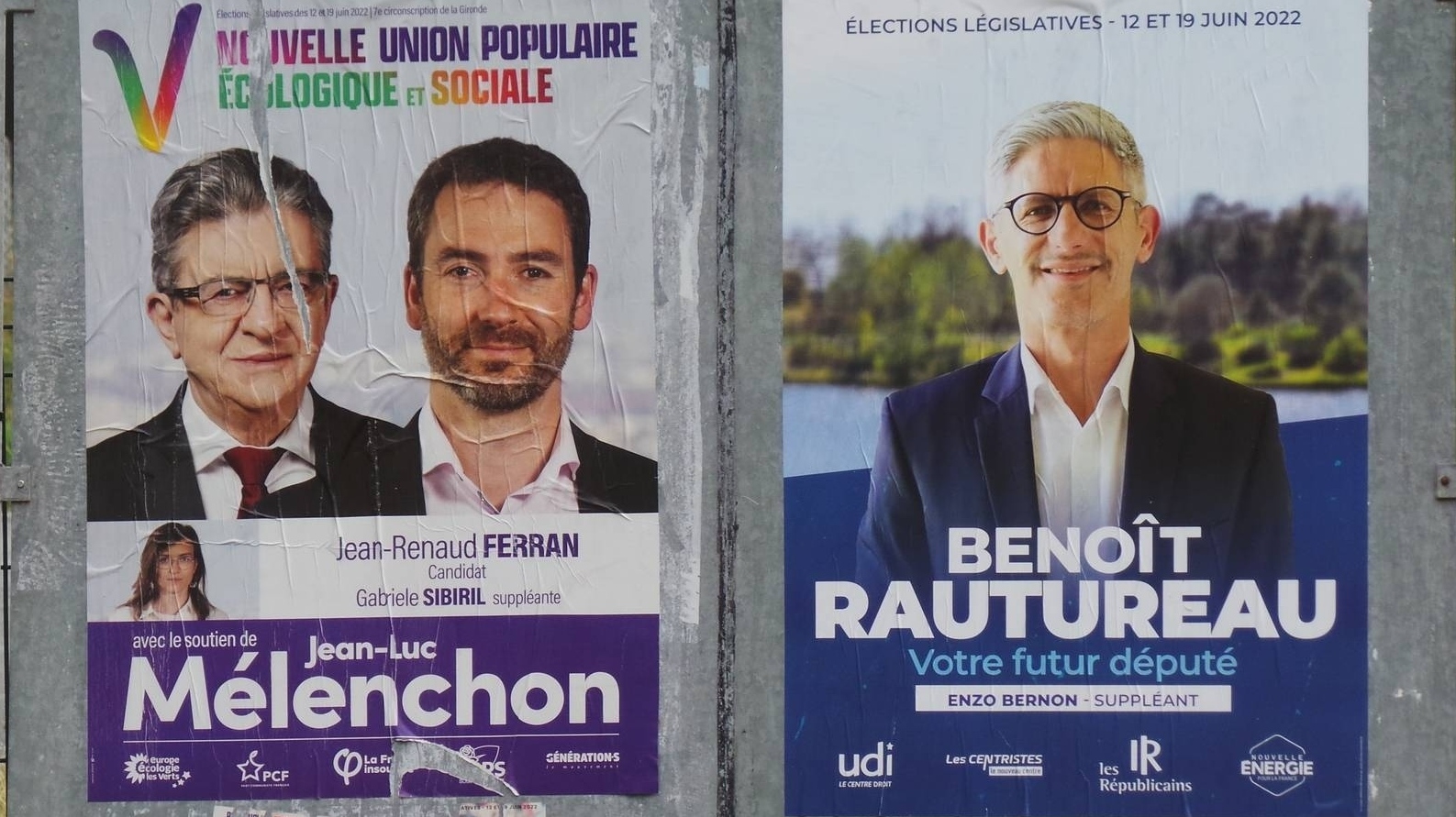 Предвыборные плакаты во Франции. Июнь 2022 года.