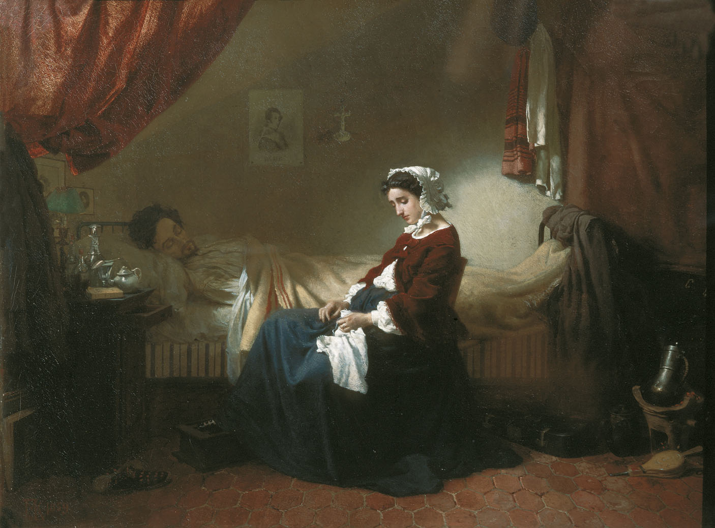 Михаил Клодт. Больной музыкант. 1859