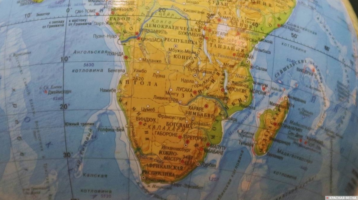 ЮАР на карте