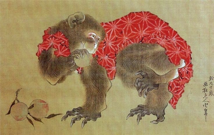 Кацусика Хокусай. Обезьяна. 19 век