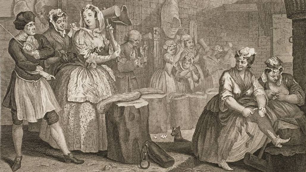 Уильям Хогарт. Карьера проститутки. Сцена в тюрьме Брайдвелл. 1732