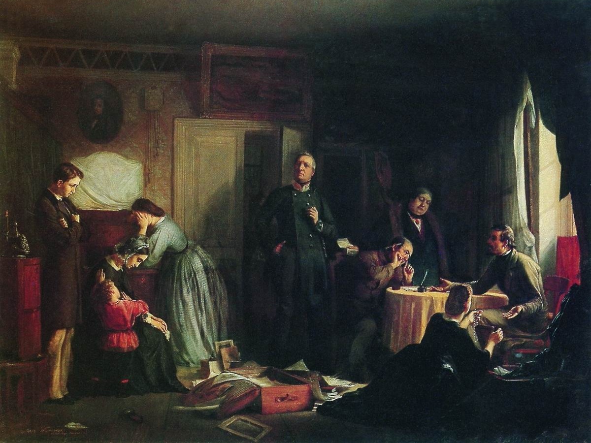 Фирс Журавлев. Кредитор описывает имущество вдовы. 1862