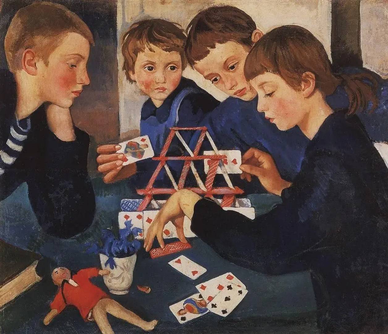 Зинаида Серебрякова. Карточный домик. 1919