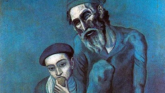 Пабло Пикассо. Нищий старик с мальчиком. 1903