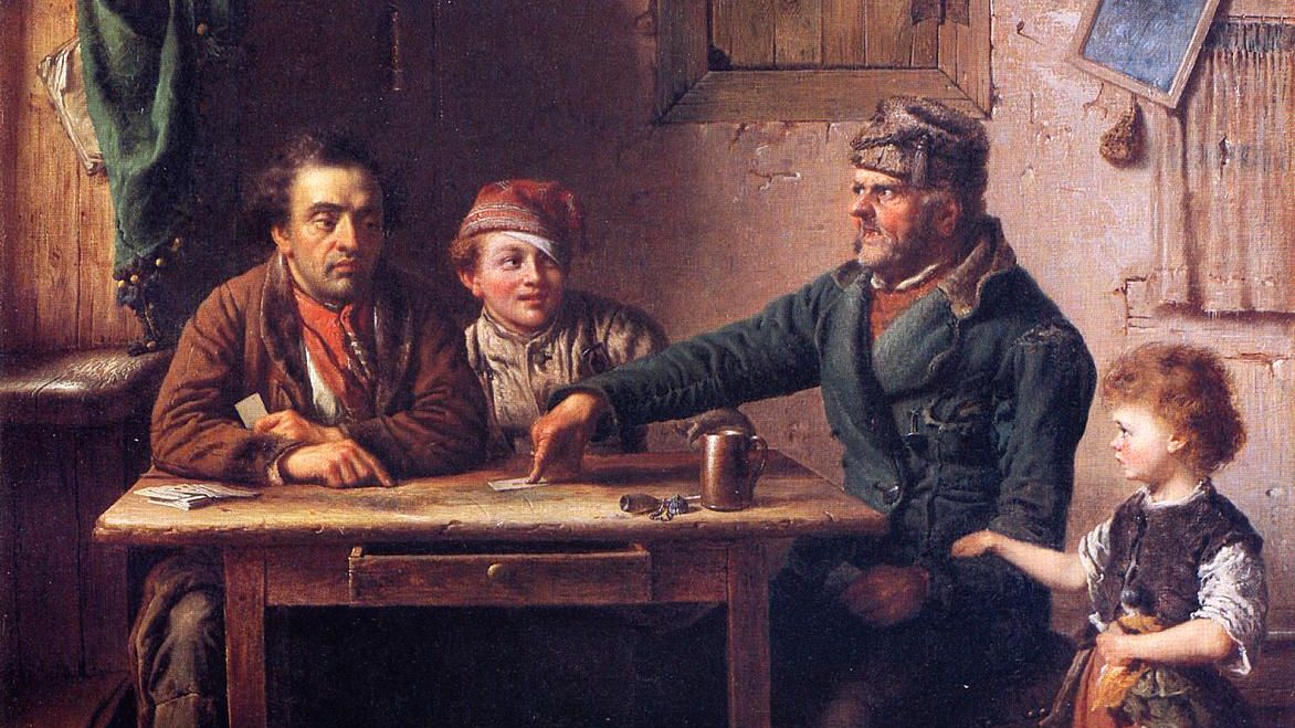 Джонсон Истмен. Игроки в карты (фрагмент). 1853