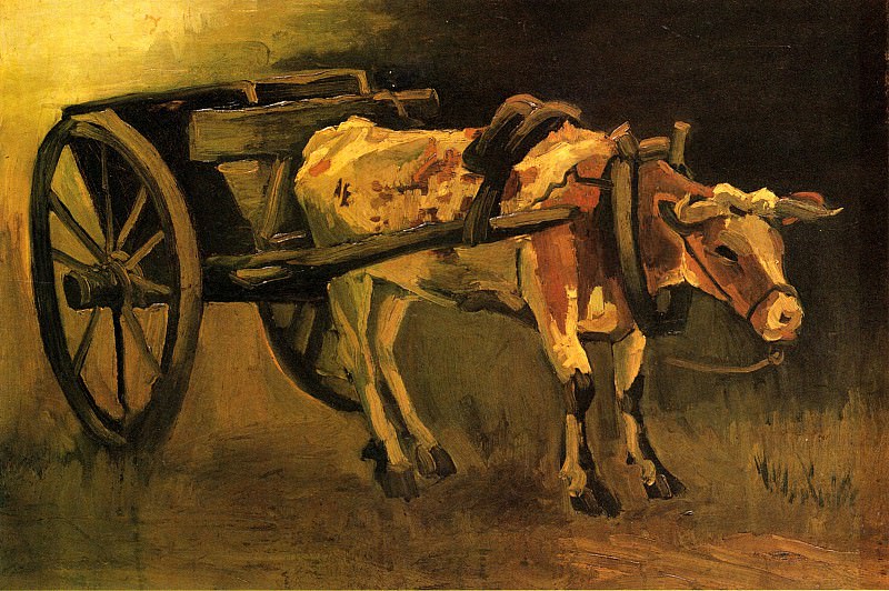 Винсент Ван Гог. Телега с быком. 1884