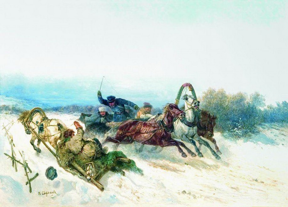 Николай Сверчков. Случай на дороге. 1840