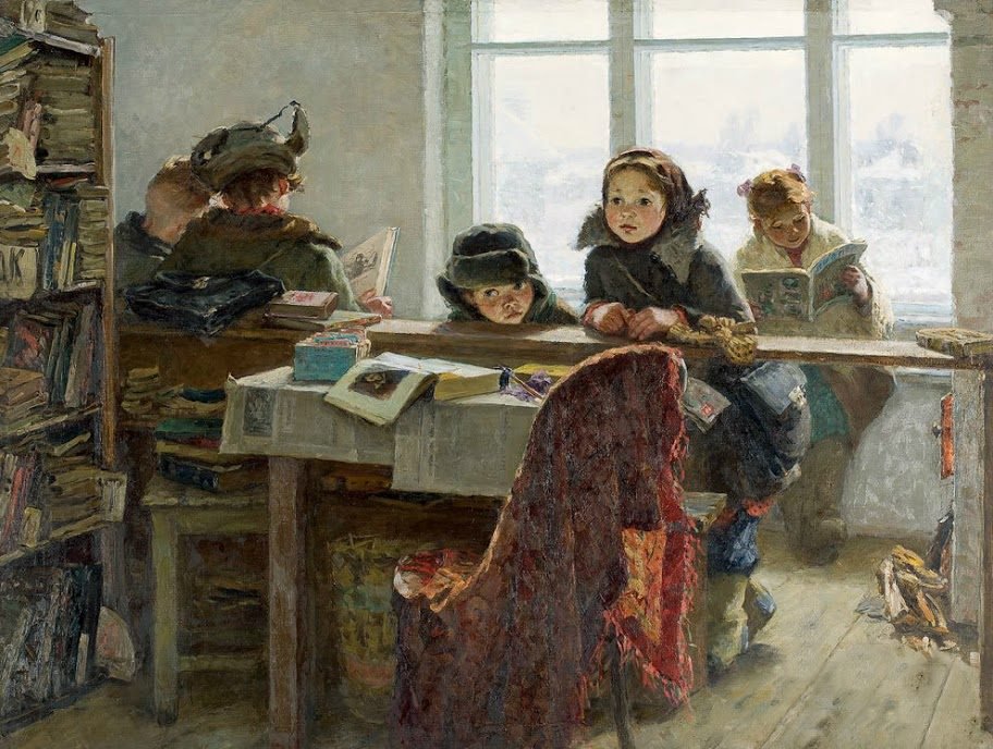 Ирина Шевандронова. В сельской библиотеке. 1962