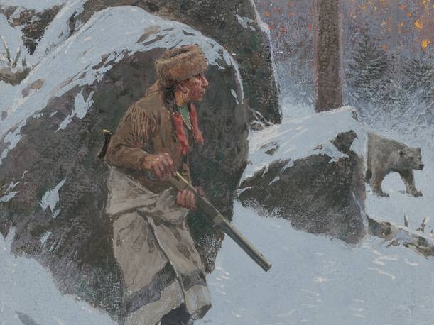 Анри Фарни. Индейский охотник на медведя (фрагмент). 1911