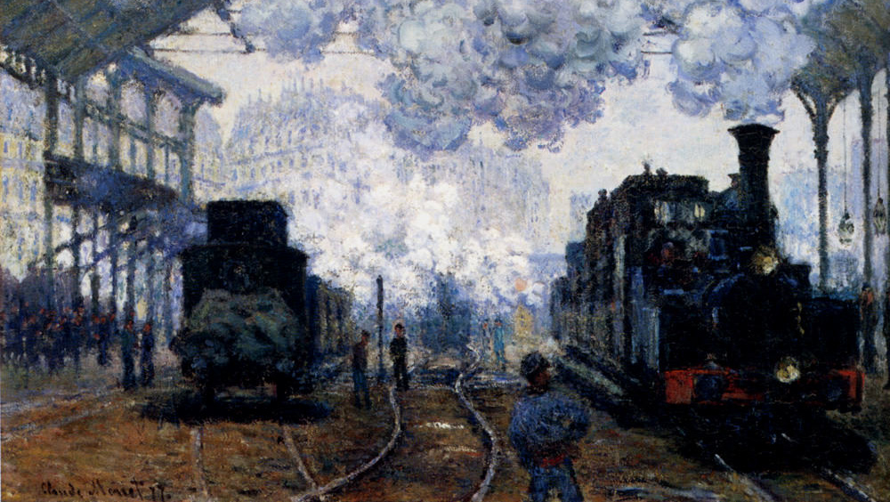 Оскар Клод Моне. Вокзал Сен-Лазар. Прибытие поезда. 1877