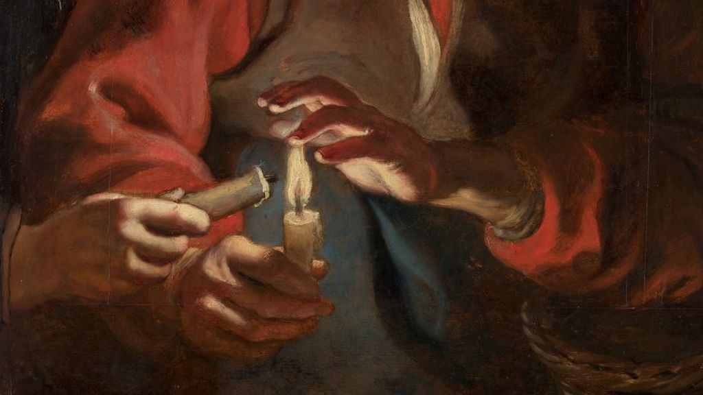Питер Пауль Рубенс. Старуха и мальчик со свечами (фрагмент). 1616