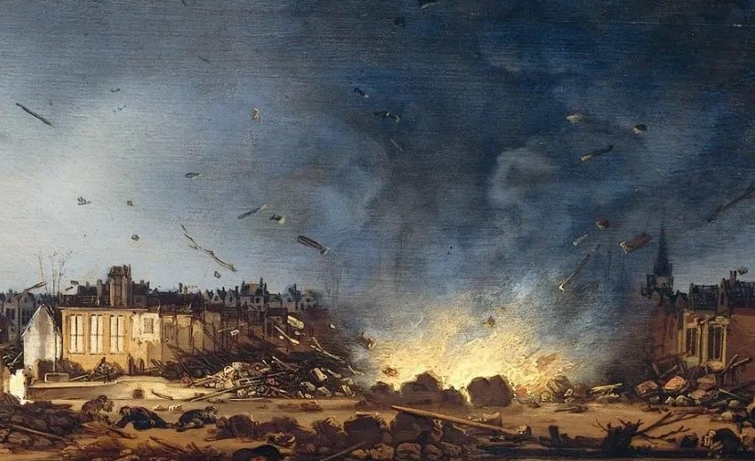 Эгберт Ливенс ван дер Пул. Взрыв в Делфте (фрагмент). 1654