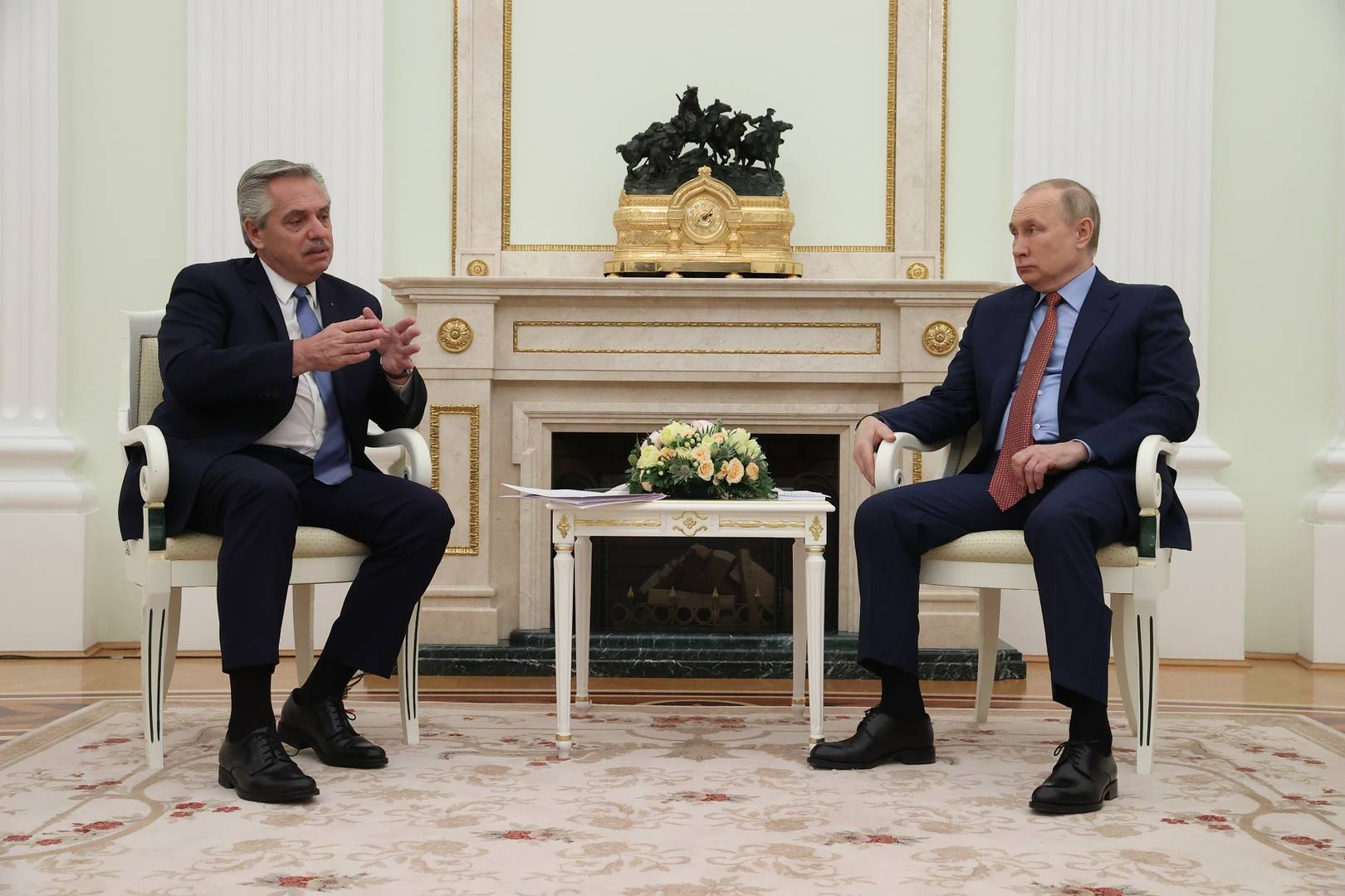 Президент Аргентины Альберто Фернандес и президент РФ Владимир Путин