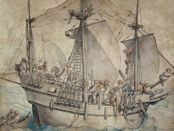 Корабль с веселящимися матросами. Ганс Гольбейн. 1532-1533 гг. 