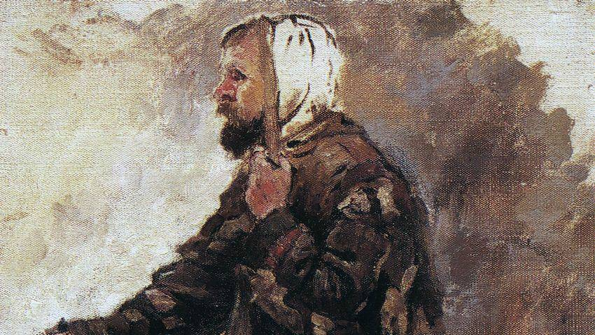 Василий Суриков. Нищий, стоящий на коленях. Не позднее 1887