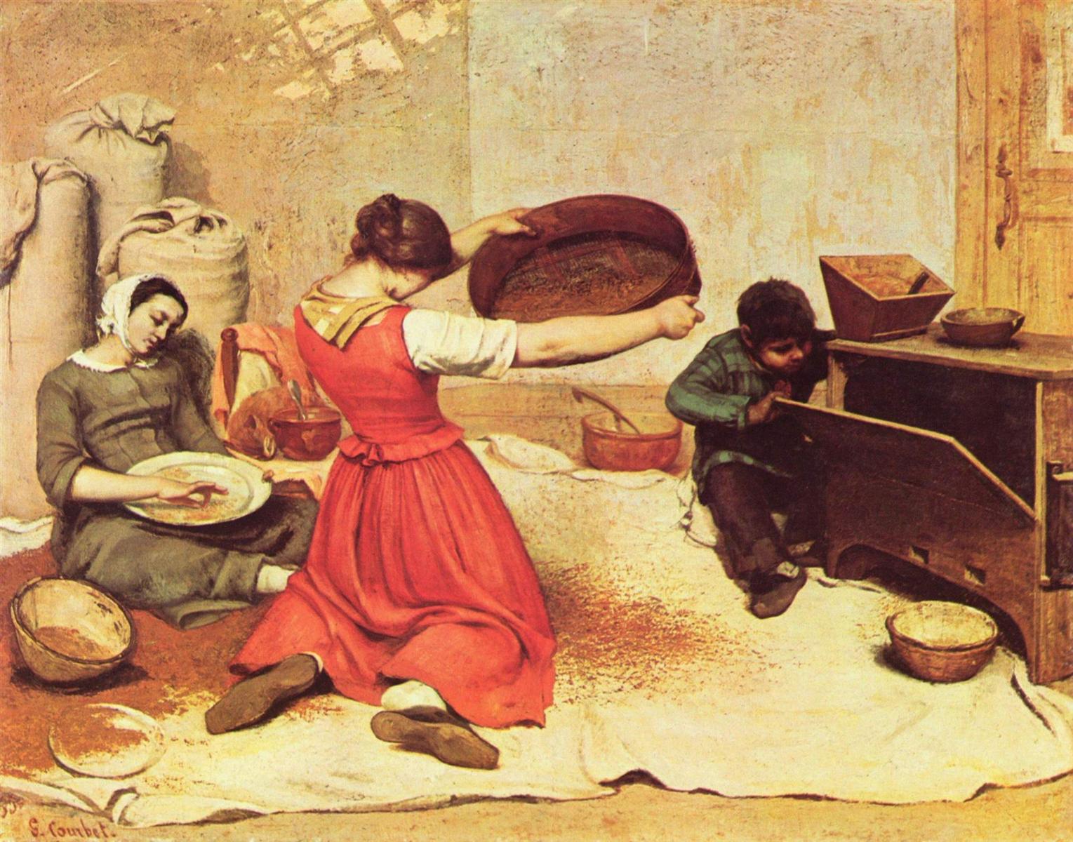 Гюстав Курбе. Просеиватели пшеницы. 1855