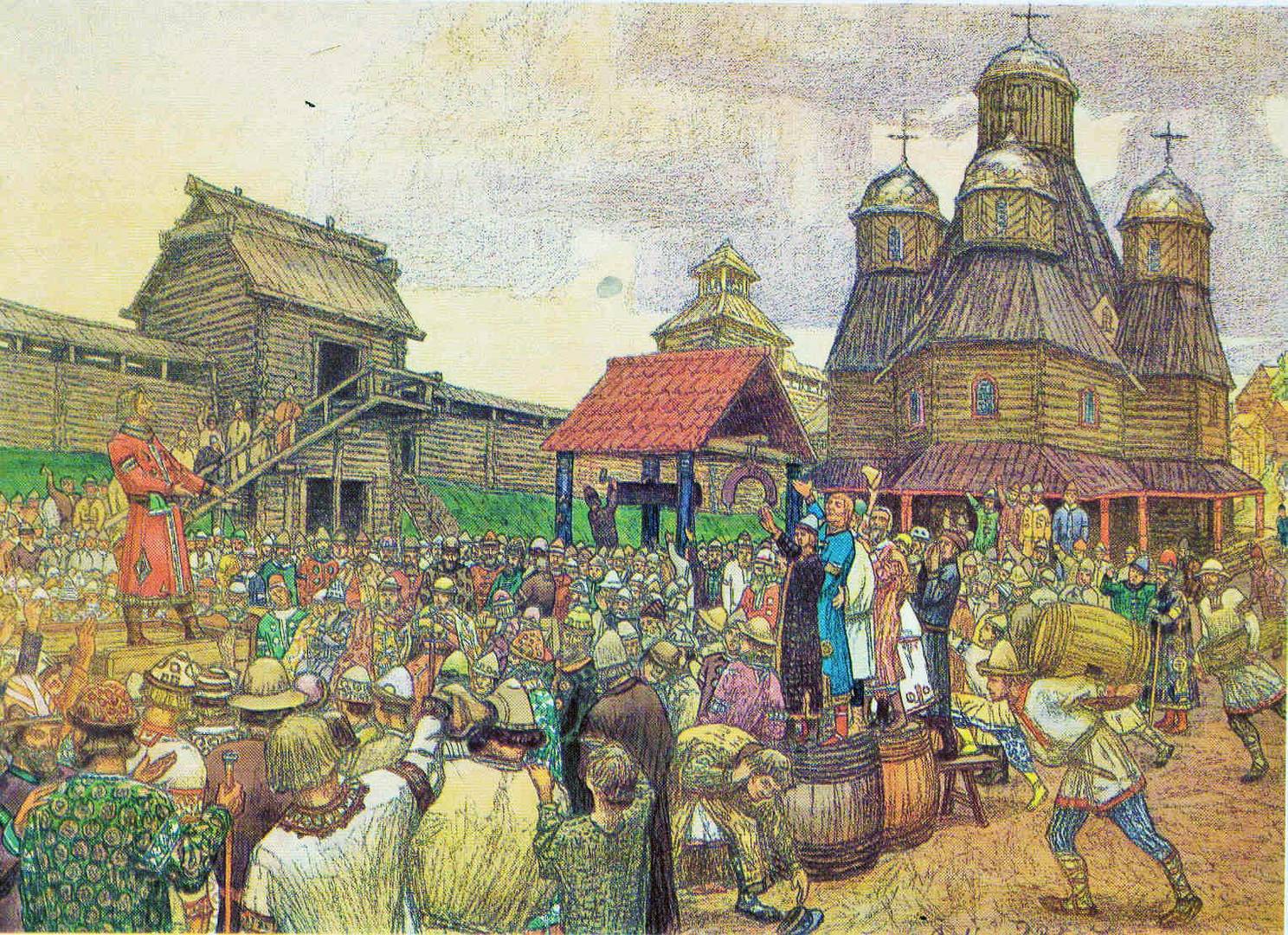 В. М. Васнецов. Псковское вече. 1909