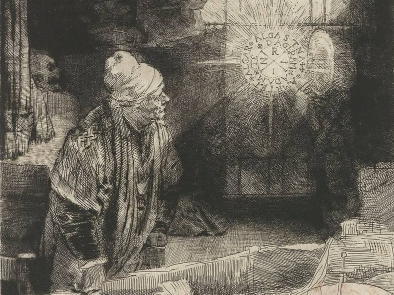 Рембрандт. Фауст. Фрагмент. 1652