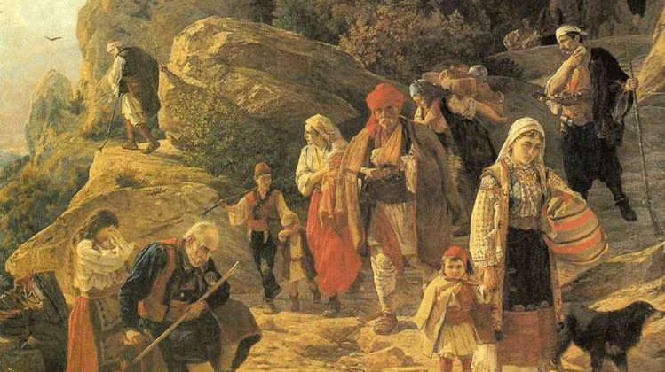 Урош Предич. Беженцы из Герцеговины. 1889