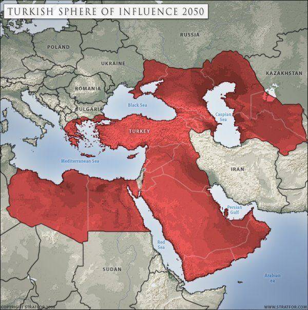 Карта «Сфера влияния Турции к 2050 г.»