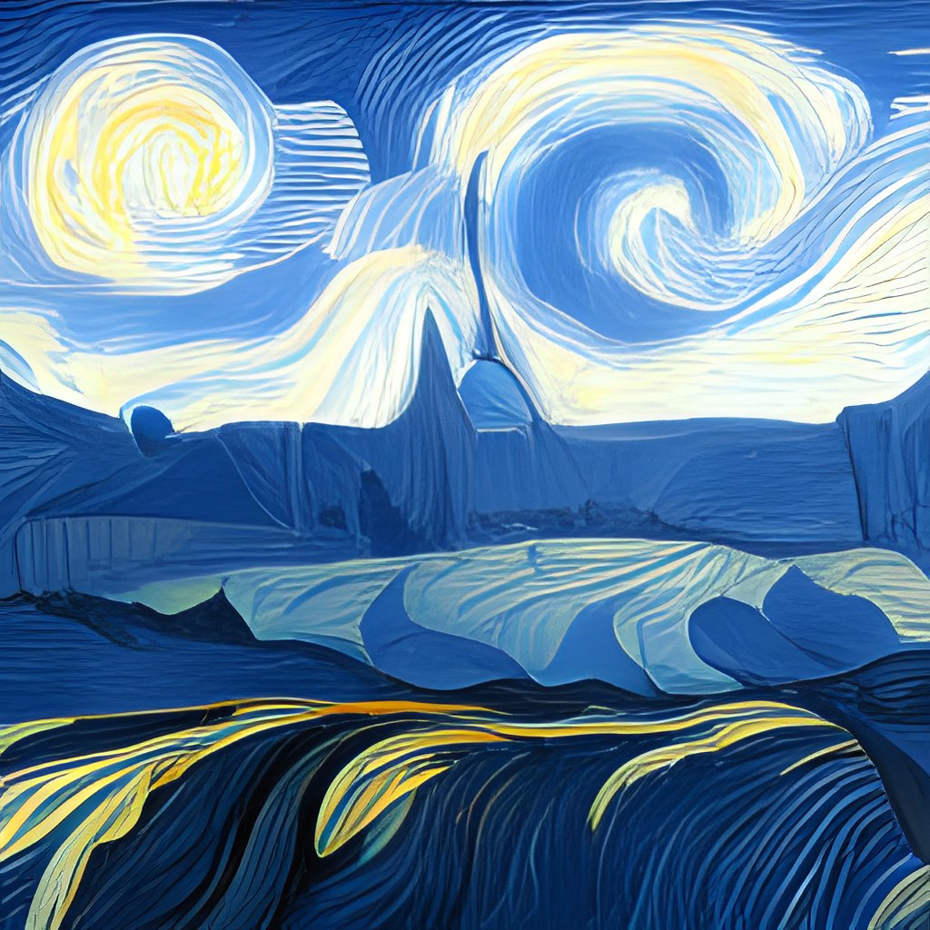 Горы в стиле Ван Гога ruDALL-E Malevich