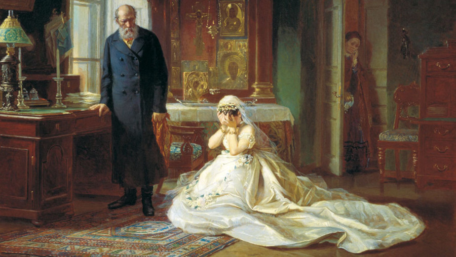 Фирс Журавлев. Перед венцом(фрагмент). 1873