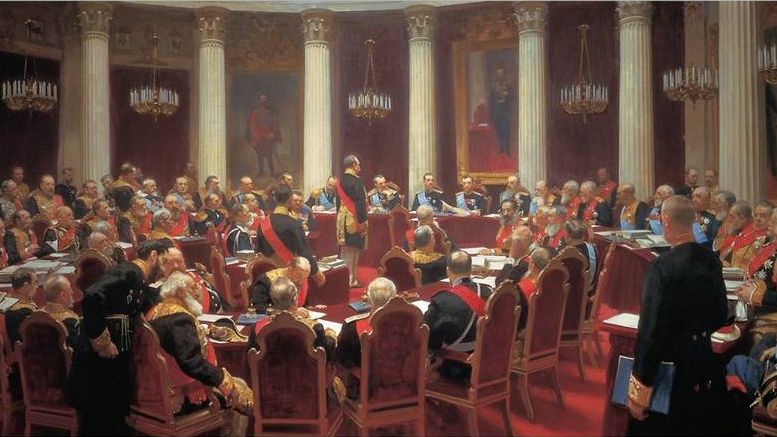 Илья Репин. Торжественное заседание Государственного совета 7 мая 1901 года в день столетнего юбилея со дня его учреждения. 1903