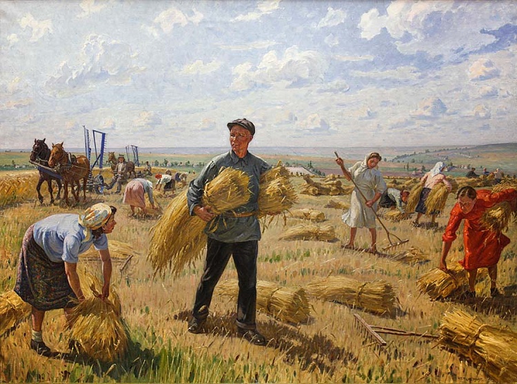 Е. Чепцов. Уборка урожая. 1949