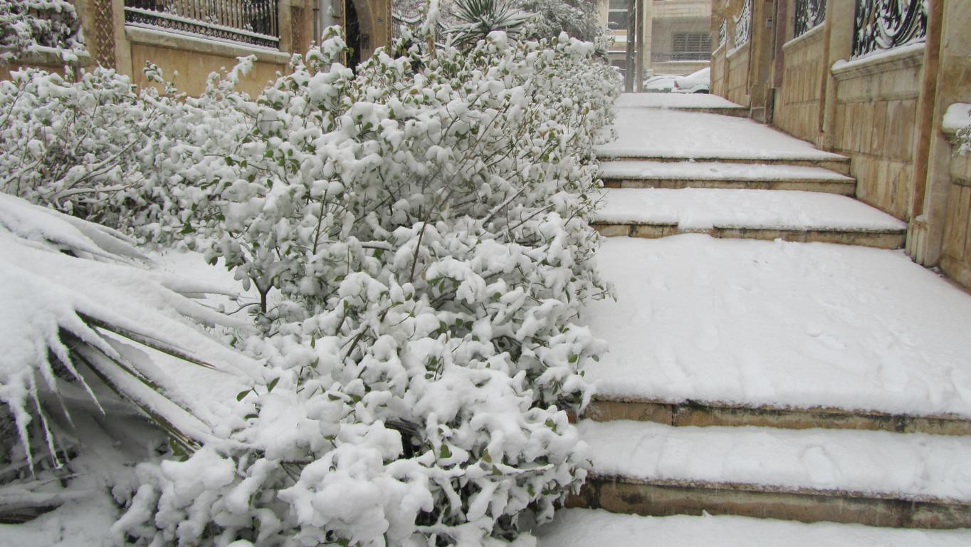 Снегопад в Алеппо, Сирия