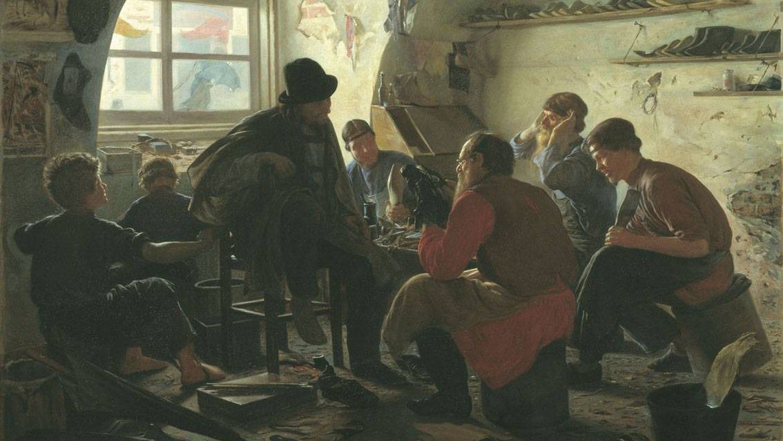 Я. С. Башилов. В мастерской сапожника. 1871