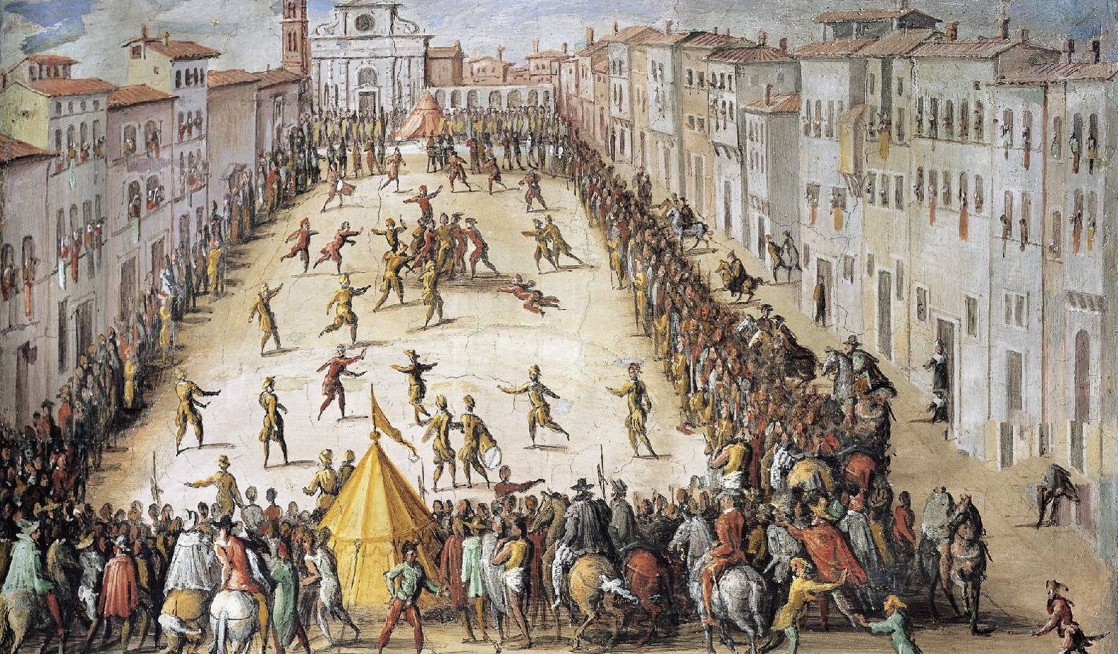 Ян ван дер Страт. Футбольный матч на площади Санта-Мария-Новелла. 1561