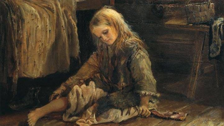 Алексей Корзухин. Девочка (фрагмент). 1877