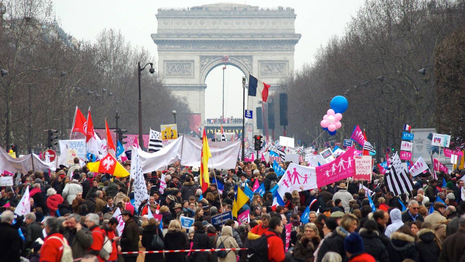 Митинг против однополых браков в Париже
