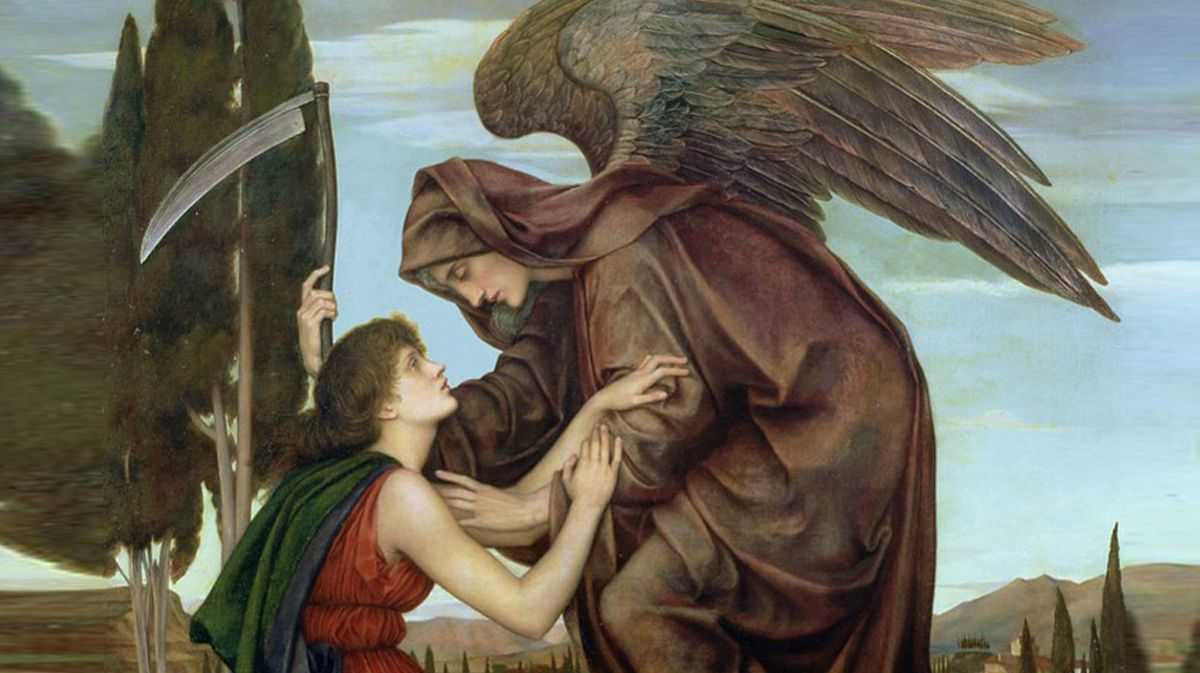 Фрагмент картины Эвелин Де Морган. Ангел смерти. 1881 год.