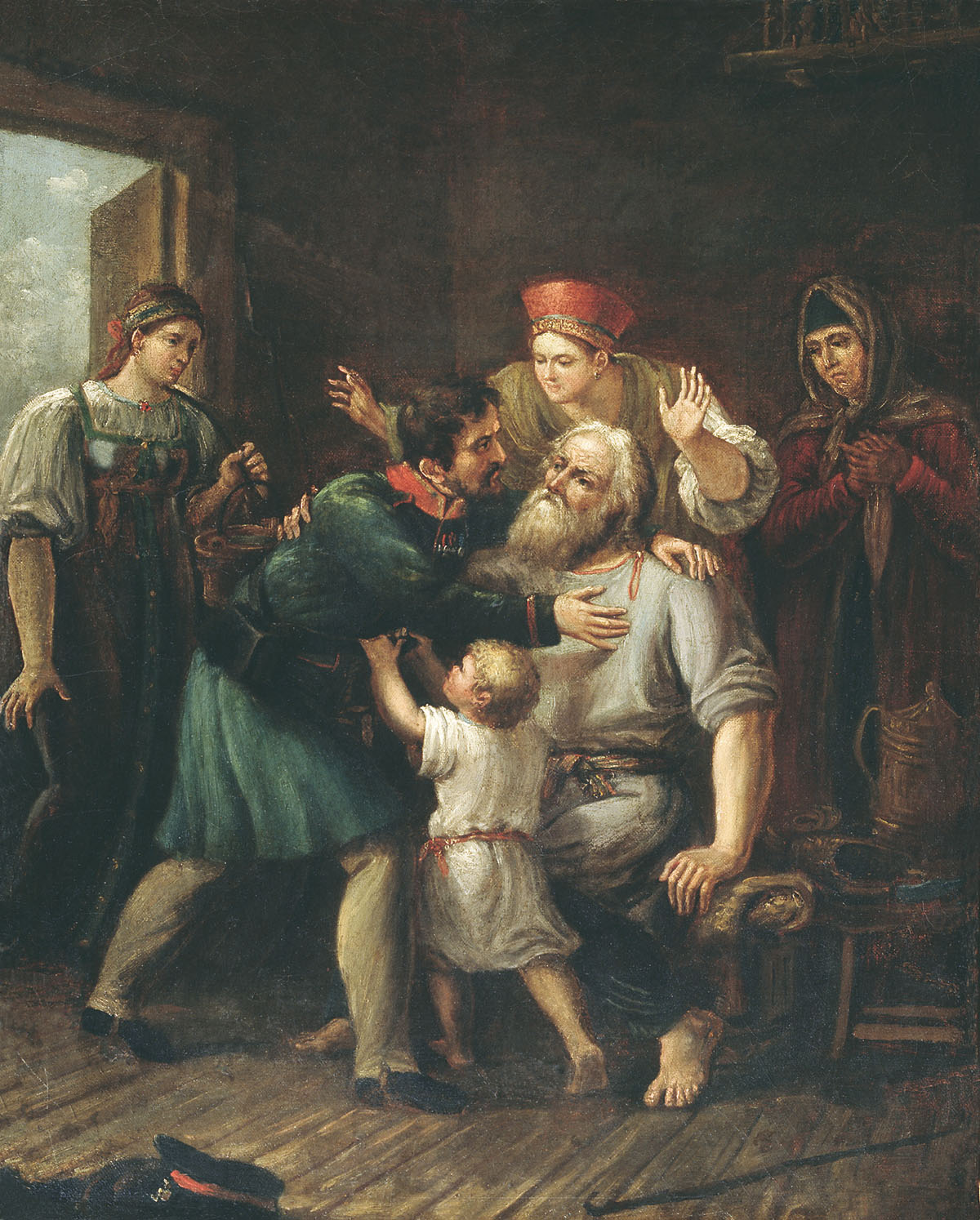 Иван Лучанинов. Возвращение ратника в своё семейство. 1815