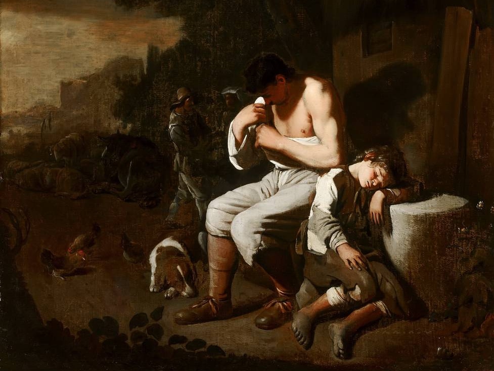 Михаэль Свертс. Мужчина, ловящий блох, и спящий мальчик (фрагмент). 1650-1654
