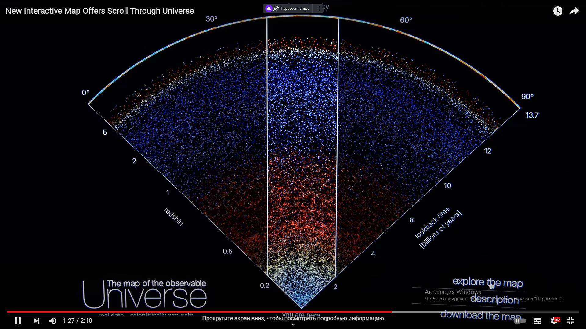 Цитата из видео «New Interactive Map Offers Scroll Through Universe» пользователя Johns Hopkins University, youtube.com