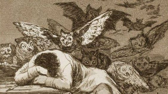 Франсиско Гойя. Сон разума рождает чудовищ (Фрагмент). 1799