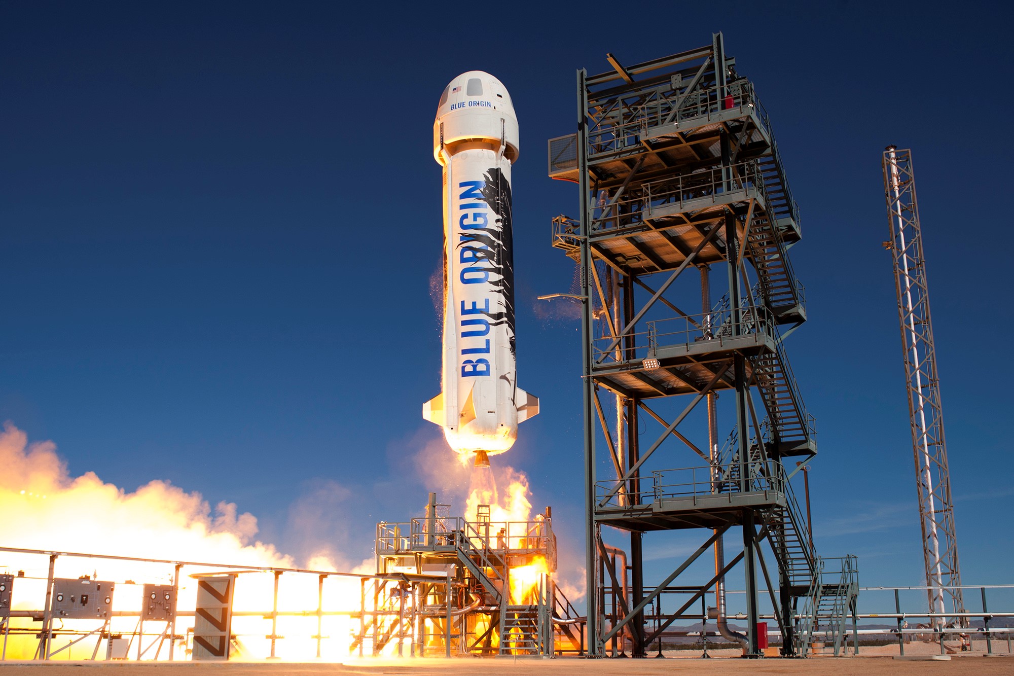 Запуск ракеты компании Blue Origin